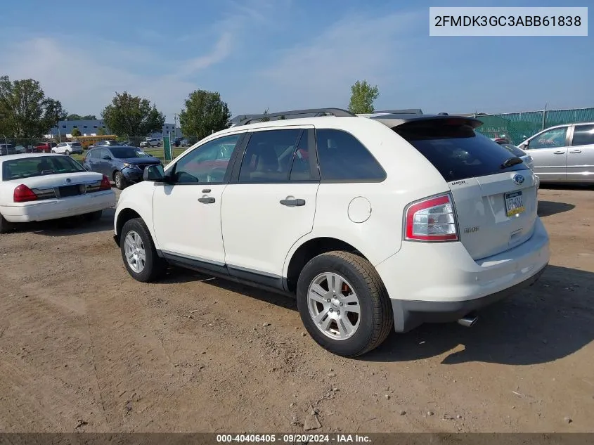 2010 Ford Edge Se VIN: 2FMDK3GC3ABB61838 Lot: 40406405