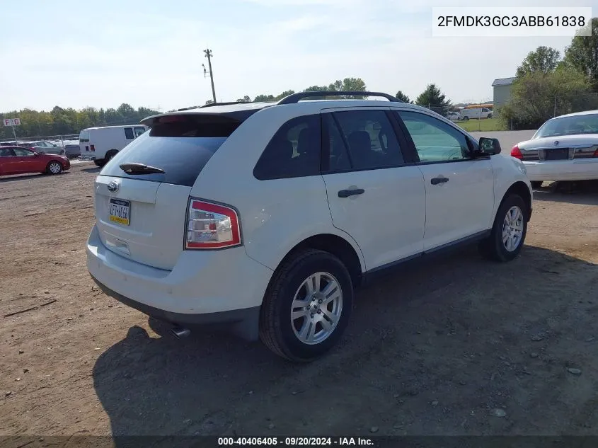 2010 Ford Edge Se VIN: 2FMDK3GC3ABB61838 Lot: 40406405