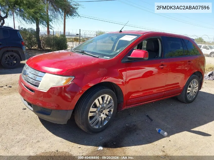 2010 Ford Edge Sport VIN: 2FMDK3AC2ABA07596 Lot: 40406680