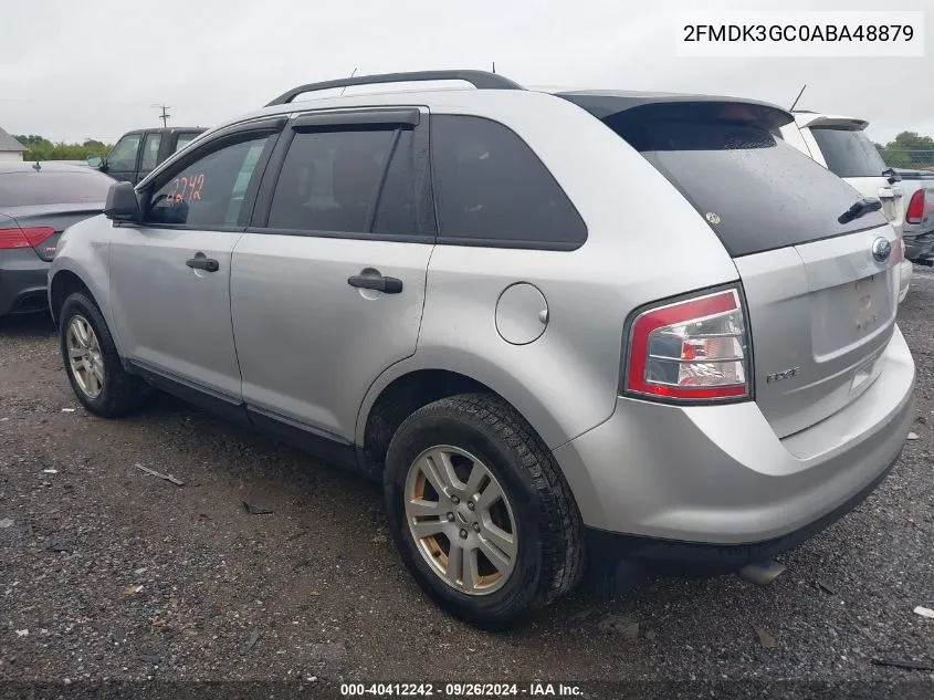 2010 Ford Edge Se VIN: 2FMDK3GC0ABA48879 Lot: 40412242