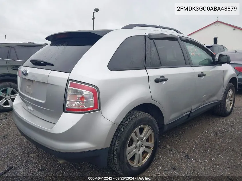 2010 Ford Edge Se VIN: 2FMDK3GC0ABA48879 Lot: 40412242