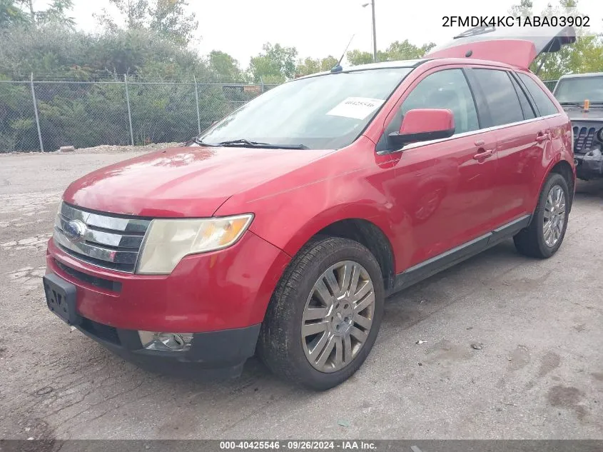 2010 Ford Edge Limited VIN: 2FMDK4KC1ABA03902 Lot: 40425546