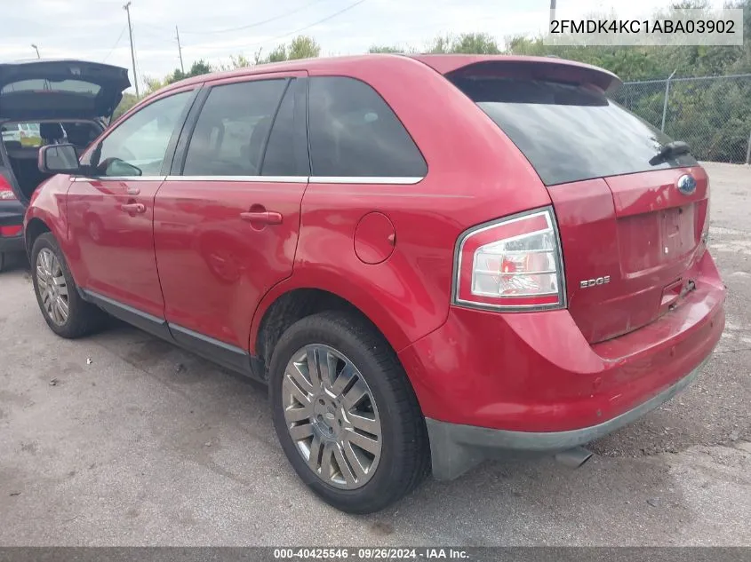 2010 Ford Edge Limited VIN: 2FMDK4KC1ABA03902 Lot: 40425546