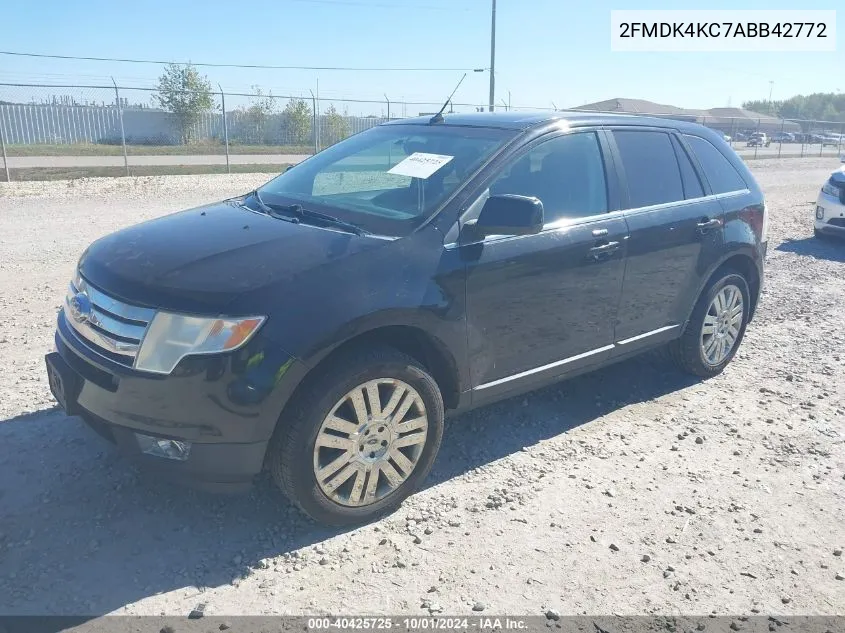 2010 Ford Edge Limited VIN: 2FMDK4KC7ABB42772 Lot: 40425725