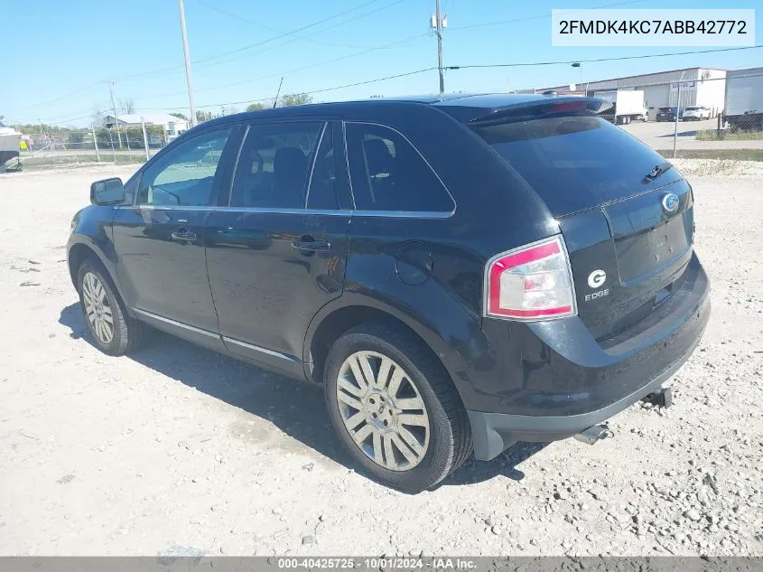 2010 Ford Edge Limited VIN: 2FMDK4KC7ABB42772 Lot: 40425725