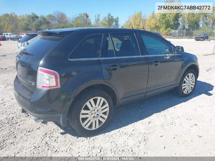 2010 Ford Edge Limited VIN: 2FMDK4KC7ABB42772 Lot: 40425725