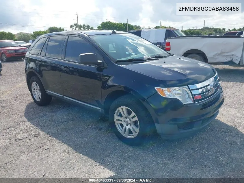 2010 Ford Edge Se VIN: 2FMDK3GC0ABA83468 Lot: 40463331