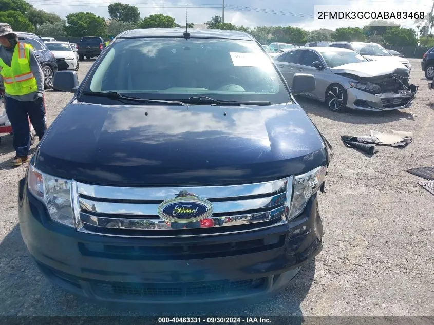 2010 Ford Edge Se VIN: 2FMDK3GC0ABA83468 Lot: 40463331