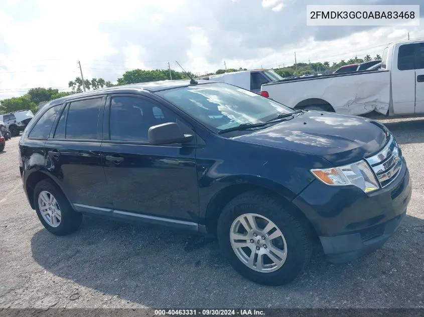 2010 Ford Edge Se VIN: 2FMDK3GC0ABA83468 Lot: 40463331