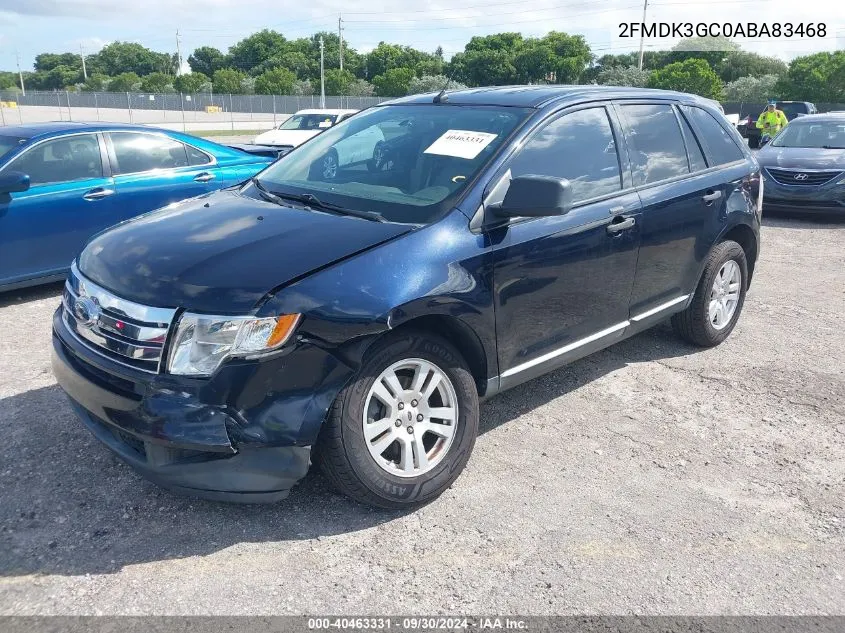 2010 Ford Edge Se VIN: 2FMDK3GC0ABA83468 Lot: 40463331