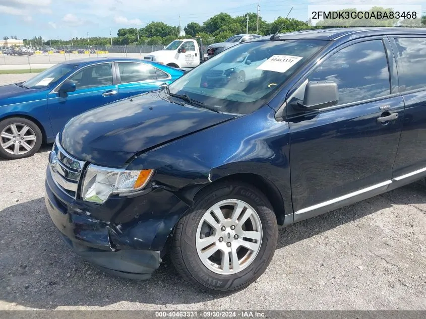 2010 Ford Edge Se VIN: 2FMDK3GC0ABA83468 Lot: 40463331