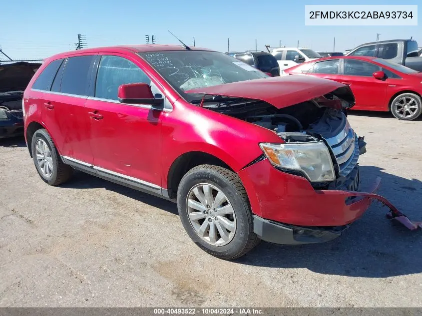 2010 Ford Edge Limited VIN: 2FMDK3KC2ABA93734 Lot: 40493522