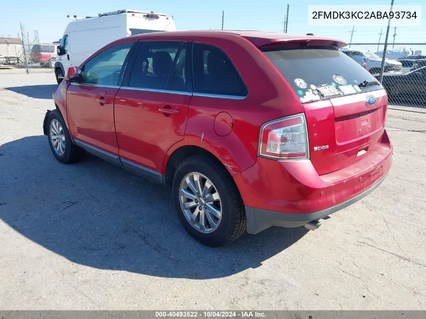 2010 Ford Edge Limited VIN: 2FMDK3KC2ABA93734 Lot: 40493522