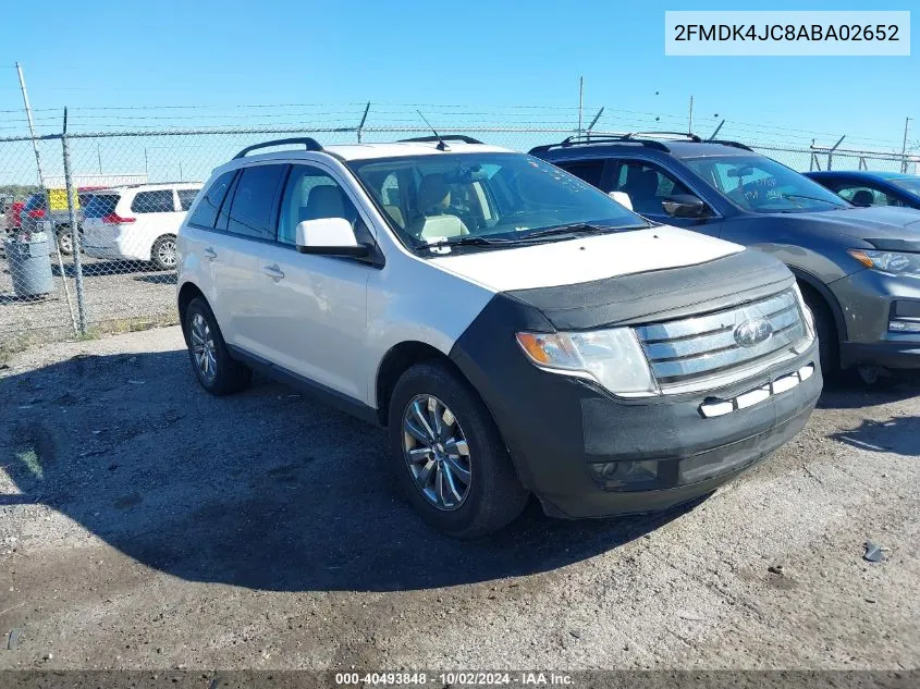 2010 Ford Edge Sel VIN: 2FMDK4JC8ABA02652 Lot: 40493848