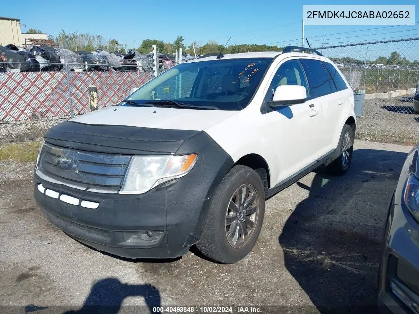 2010 Ford Edge Sel VIN: 2FMDK4JC8ABA02652 Lot: 40493848