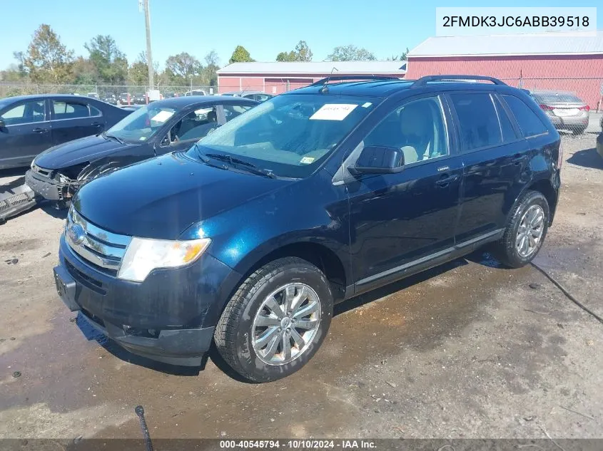 2010 Ford Edge Sel VIN: 2FMDK3JC6ABB39518 Lot: 40545794