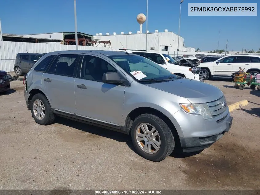 2010 Ford Edge Se VIN: 2FMDK3GCXABB78992 Lot: 40574096