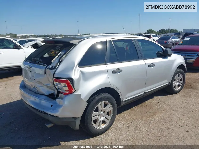 2010 Ford Edge Se VIN: 2FMDK3GCXABB78992 Lot: 40574096