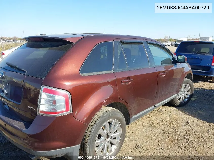 2010 Ford Edge Sel VIN: 2FMDK3JC4ABA00729 Lot: 40651572