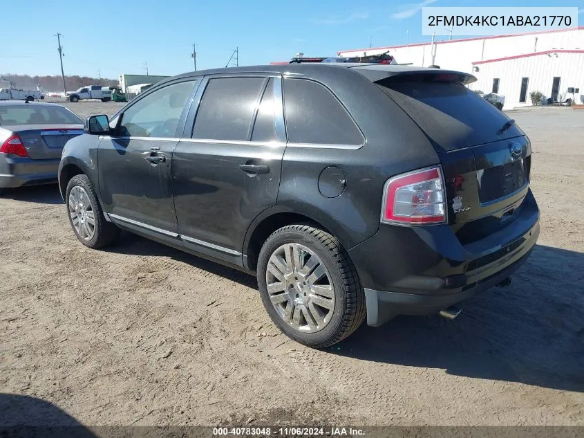 2010 Ford Edge Limited VIN: 2FMDK4KC1ABA21770 Lot: 40783048