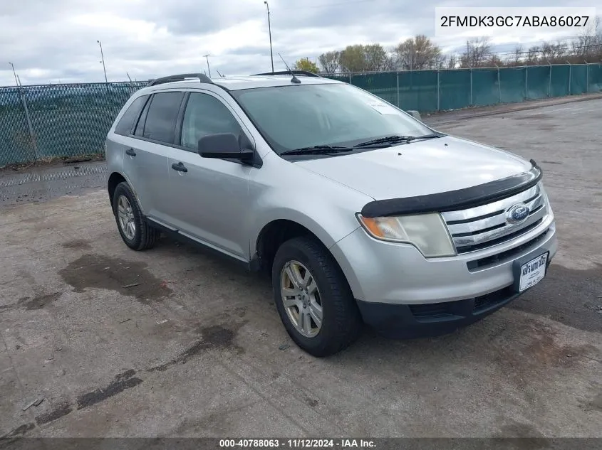 2010 Ford Edge Se VIN: 2FMDK3GC7ABA86027 Lot: 40788063