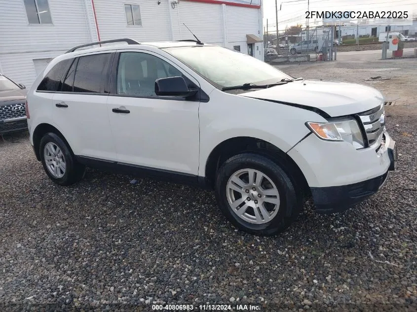 2010 Ford Edge Se VIN: 2FMDK3GC2ABA22025 Lot: 40806983