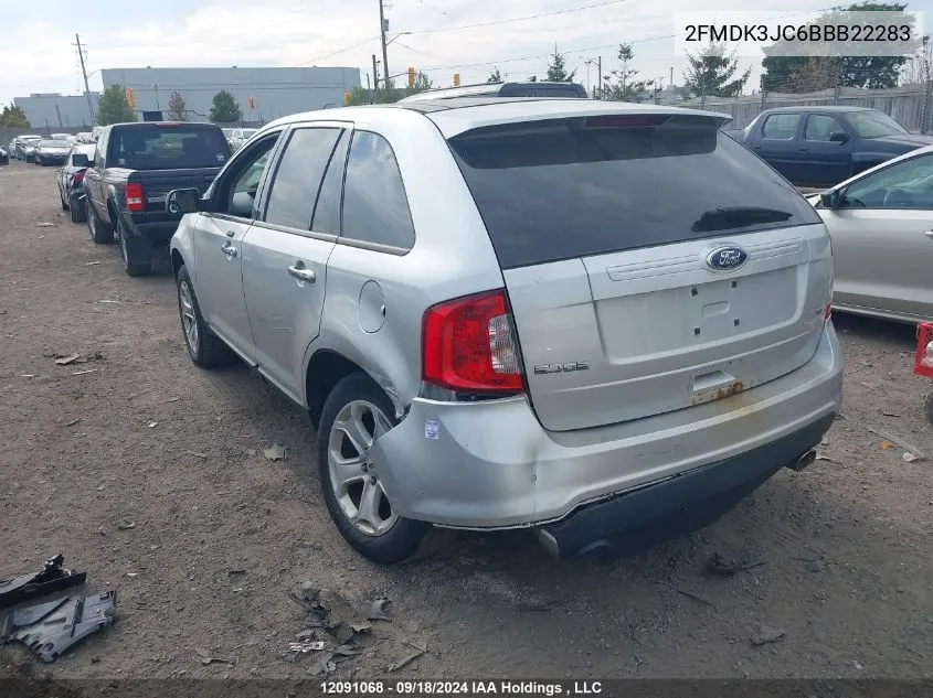 2011 Ford Edge Sel VIN: 2FMDK3JC6BBB22283 Lot: 12091068