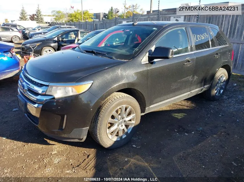 2011 Ford Edge Limited VIN: 2FMDK4KC6BBA24231 Lot: 12108633