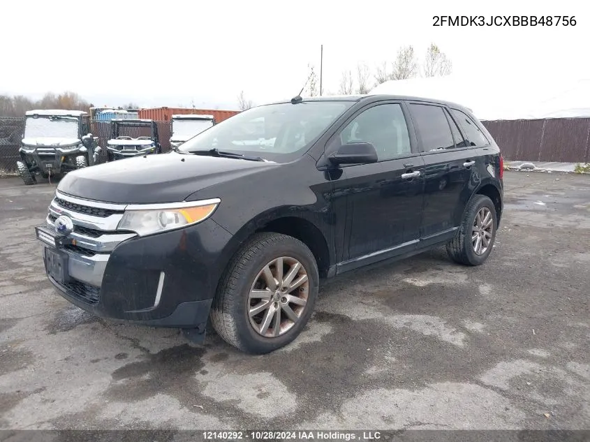 2011 Ford Edge Sel VIN: 2FMDK3JCXBBB48756 Lot: 12140292