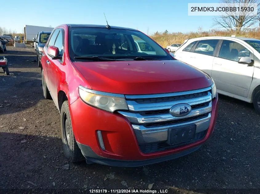 2011 Ford Edge Sel VIN: 2FMDK3JC0BBB15930 Lot: 12153179