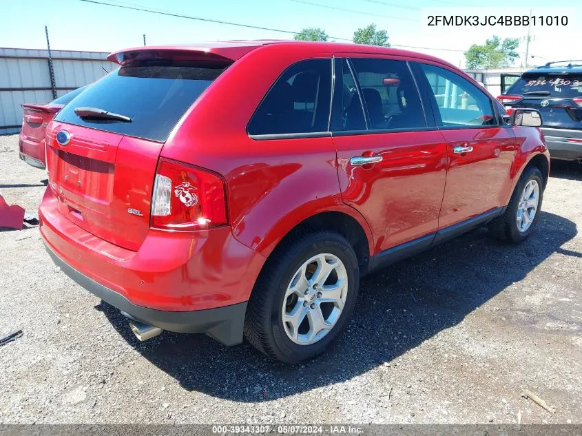 2011 Ford Edge Sel VIN: 2FMDK3JC4BBB11010 Lot: 39343307