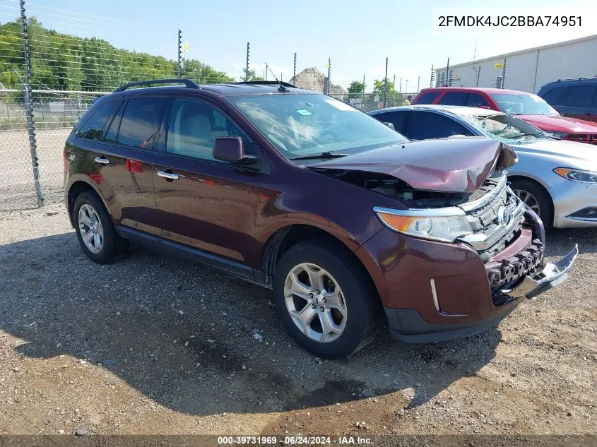 2011 Ford Edge Sel VIN: 2FMDK4JC2BBA74951 Lot: 39731969