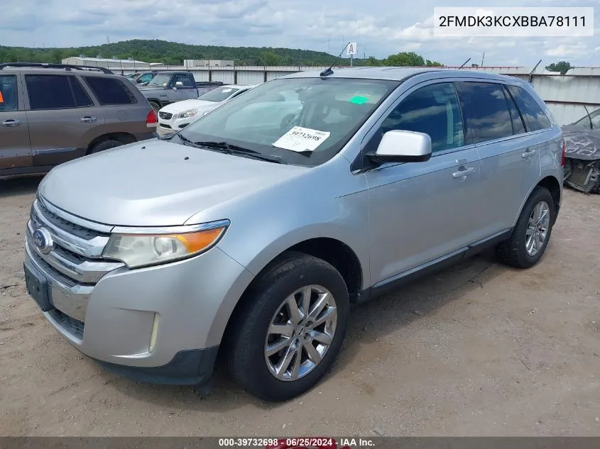 2011 Ford Edge Limited VIN: 2FMDK3KCXBBA78111 Lot: 39732698