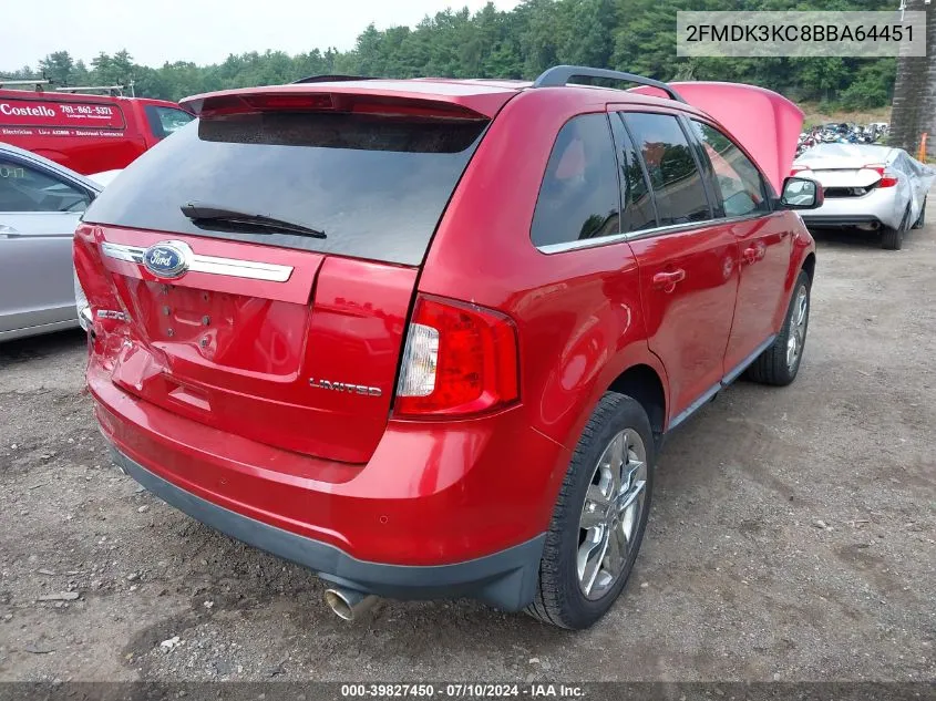 2011 Ford Edge Limited VIN: 2FMDK3KC8BBA64451 Lot: 39827450