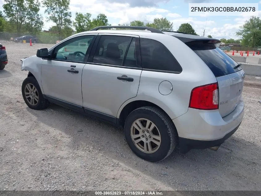 2011 Ford Edge Se VIN: 2FMDK3GC0BBA02678 Lot: 39852623