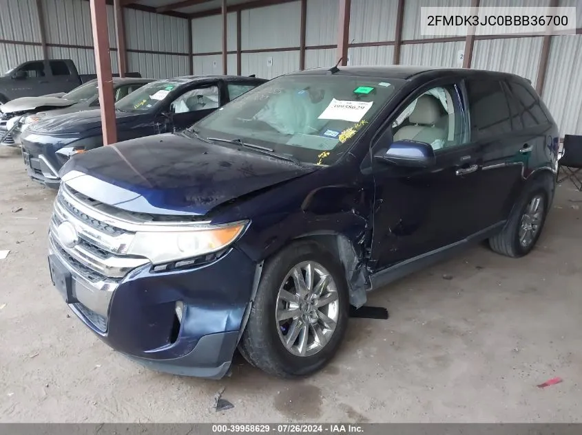 2011 Ford Edge Sel VIN: 2FMDK3JC0BBB36700 Lot: 39958629