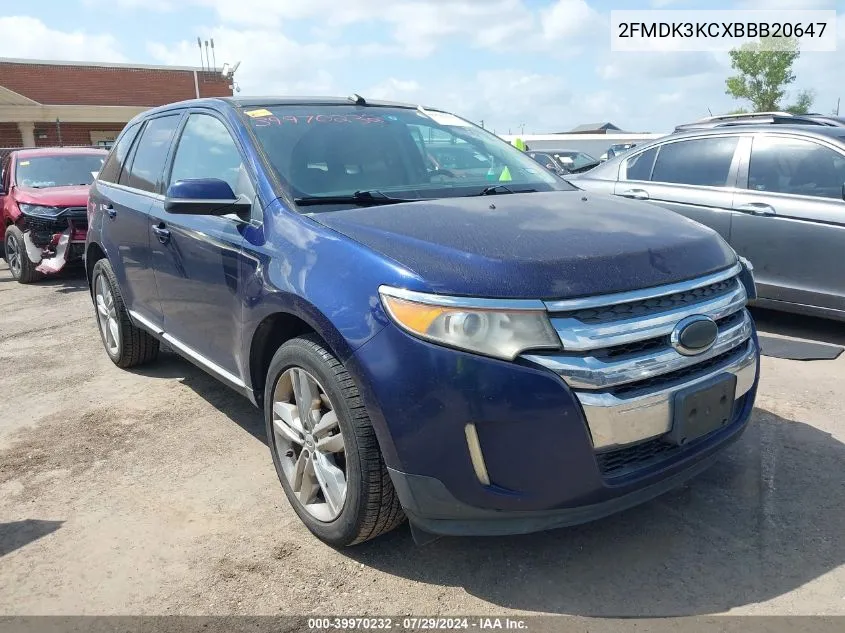 2011 Ford Edge Limited VIN: 2FMDK3KCXBBB20647 Lot: 39970232