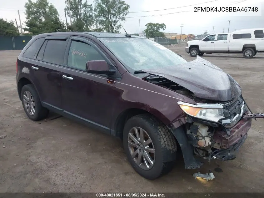 2011 Ford Edge Sel VIN: 2FMDK4JC8BBA46748 Lot: 40021851