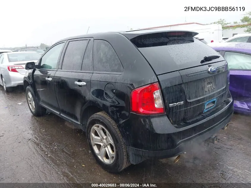 2011 Ford Edge Sel VIN: 2FMDK3JC9BBB56119 Lot: 40029683