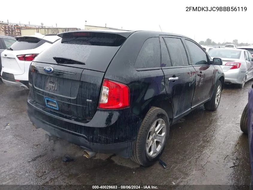 2011 Ford Edge Sel VIN: 2FMDK3JC9BBB56119 Lot: 40029683