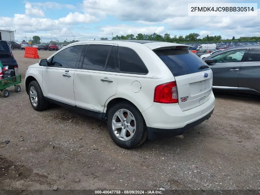 2011 Ford Edge Sel VIN: 2FMDK4JC9BBB30514 Lot: 40047758