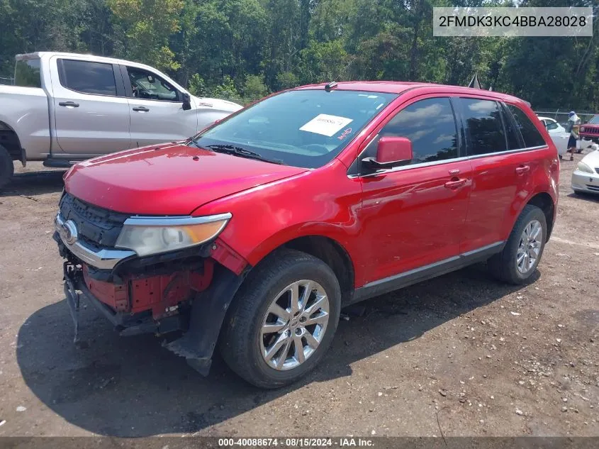 2011 Ford Edge Limited VIN: 2FMDK3KC4BBA28028 Lot: 40088674