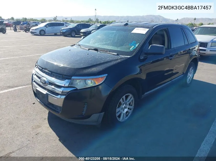 2011 Ford Edge Se VIN: 2FMDK3GC4BBA17457 Lot: 40123205