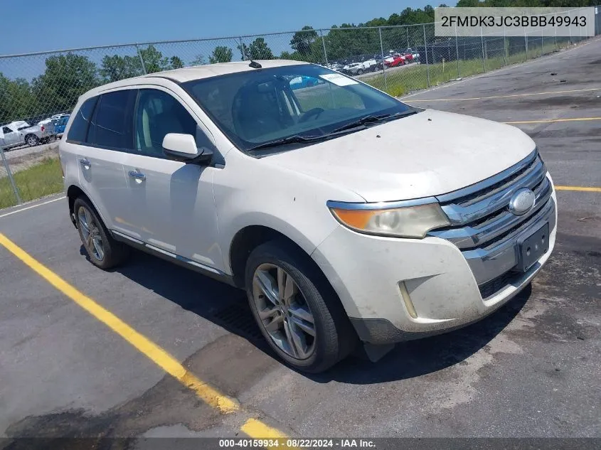 2011 Ford Edge Sel VIN: 2FMDK3JC3BBB49943 Lot: 40159934