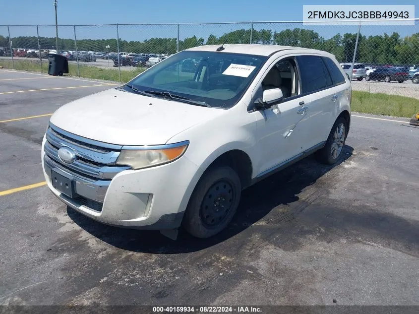 2011 Ford Edge Sel VIN: 2FMDK3JC3BBB49943 Lot: 40159934