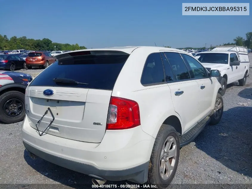 2011 Ford Edge Sel VIN: 2FMDK3JCXBBA95315 Lot: 40186775