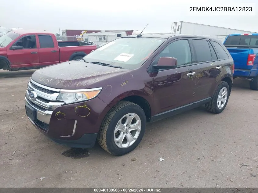 2011 Ford Edge Sel VIN: 2FMDK4JC2BBA12823 Lot: 40189565