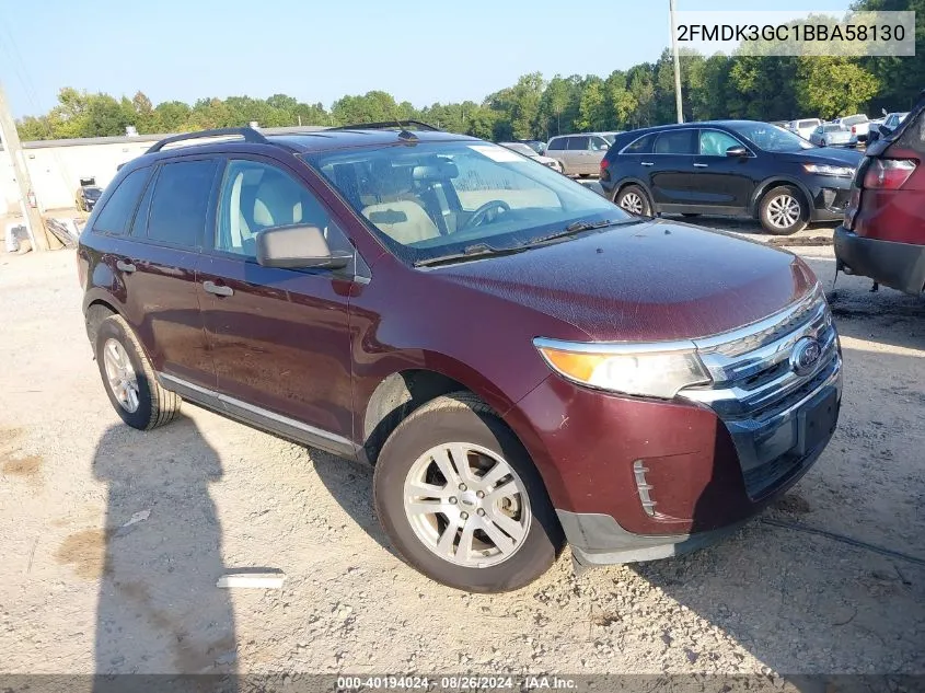 2011 Ford Edge Se VIN: 2FMDK3GC1BBA58130 Lot: 40194024