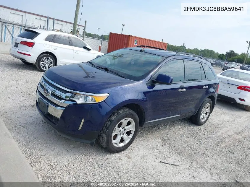 2011 Ford Edge Sel VIN: 2FMDK3JC8BBA59641 Lot: 40202932