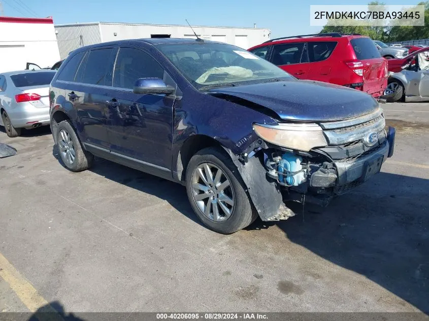 2011 Ford Edge Limited VIN: 2FMDK4KC7BBA93445 Lot: 40206095